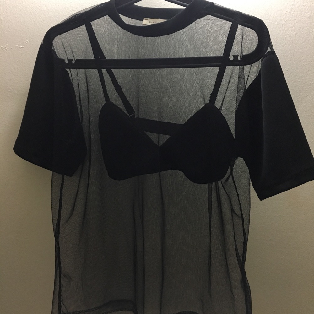 See through short sleeve
